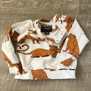 Hugo Loves Tiki Leppard Long Sleeve Size 12-18 Months